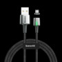 Baseus Zinc Magnetic Micro USB 2,4A töltőkábel 1 méter, FEKEKE - mobshop.hu