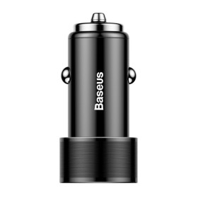 Baseus autós töltő, Small Screw Dupla USB + Type-C kábel, max 3.4A, fekete - mobshop.hu