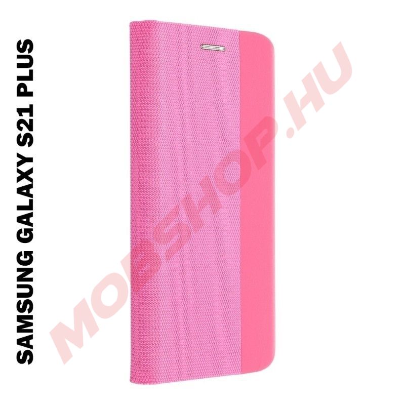 Samsung Galaxy S21 PLUS oldalra nyíló shelter flip tok, pink - mobshop.hu
