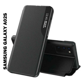 Samsung Galaxy A02S TECH-PROTECT smart view flip tok, fekete - mobshop.hu