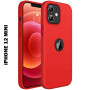 iPhone 12 MINI prémium szilikon tok, piros - mobshop.hu